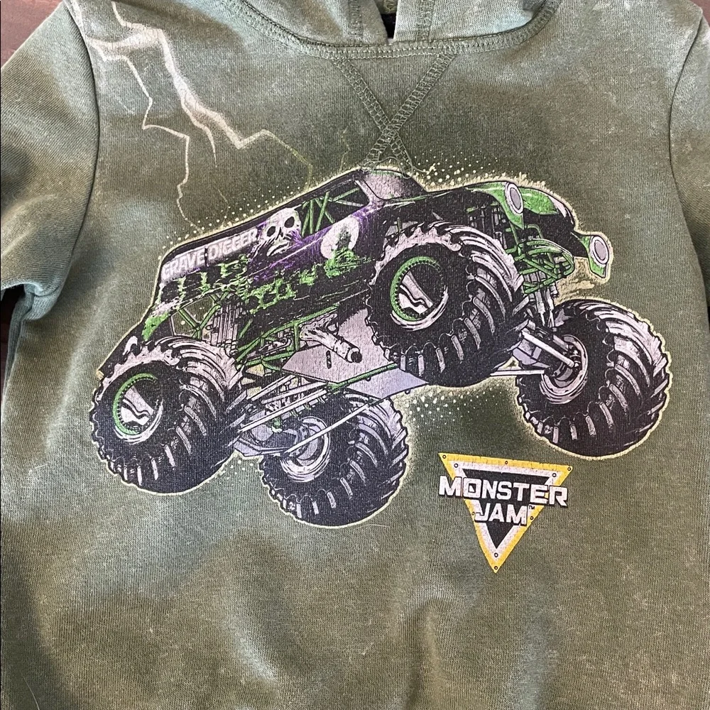 Boys' Green Grave Digger Hoodie - Picture 3 of 4